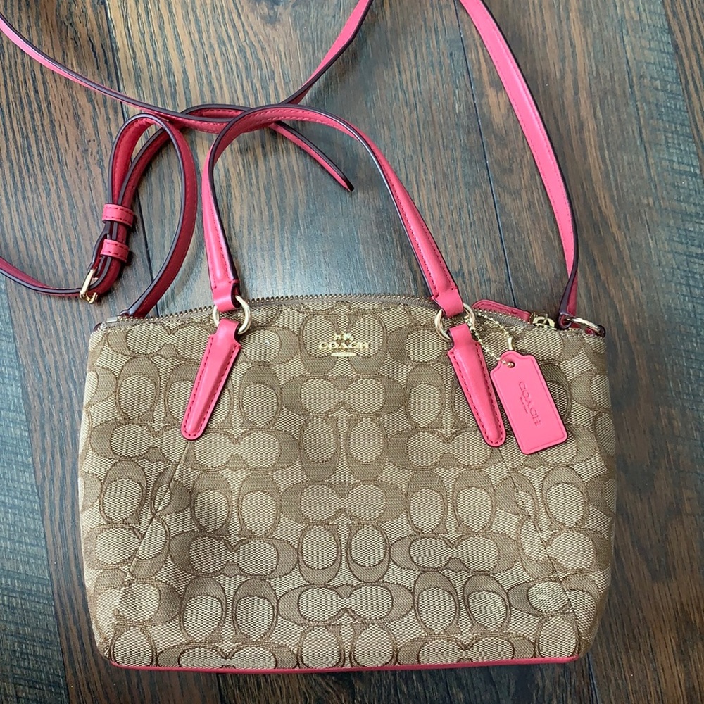 Tan and pink Coach Crossbody. NWOT!
